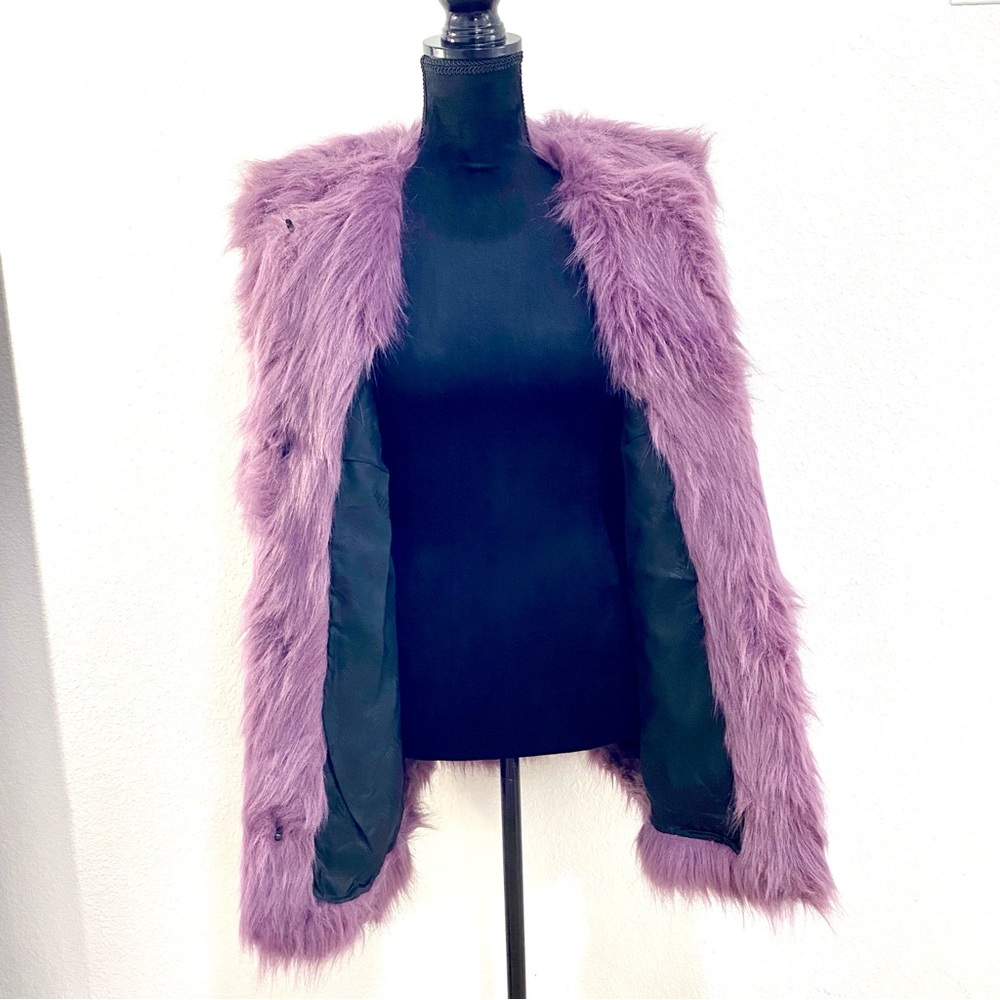 Not Fur Real By Duffel Purple Faux Fur Vest, Club Style, Snow